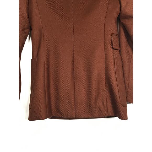 Reiss Finley Double Breasted Textured Twill Rust Brown Blazer Womens Office Work - Picture 11 of 15
